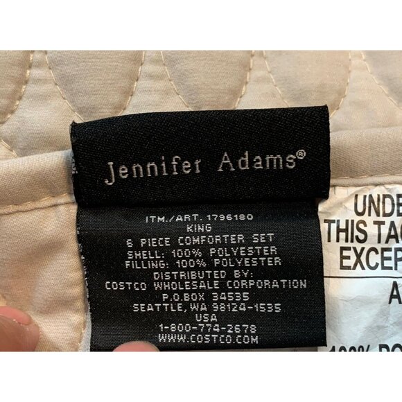 Jennifer Adams 3 Pcs Quilt Set Solana King Bed Comforter Beige EUC - Picture 2 of 3